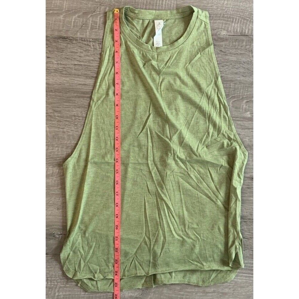 Icyzone Womens Muscle Tank Top Sz S Green Crew Neck Dropped Armhole Pullover
